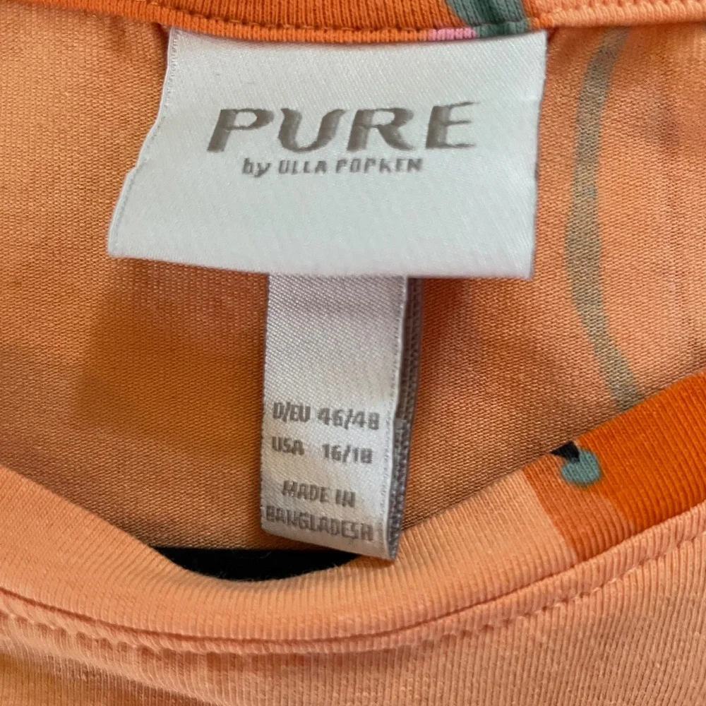Ulla Popken Peach Print Maxi Dress in Peach, Orange, Green